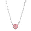 colier argintiu cu pandantiv inimă roz elegantă Noire