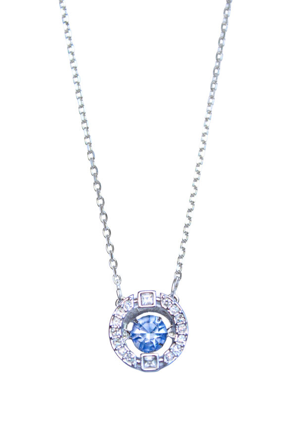 colier argintiu cu cristale albastre Aura Stelară