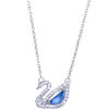 colier argintiu cu pandantiv lebădă albastru